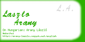 laszlo arany business card