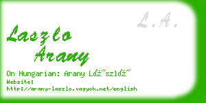 laszlo arany business card